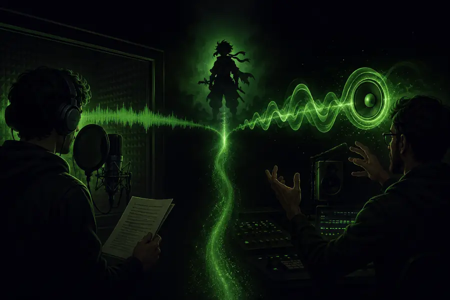 Abstract realtime voice generator interface artwork