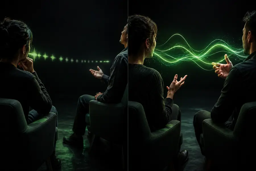 Expressive realtime voice interaction visual with streaming audio