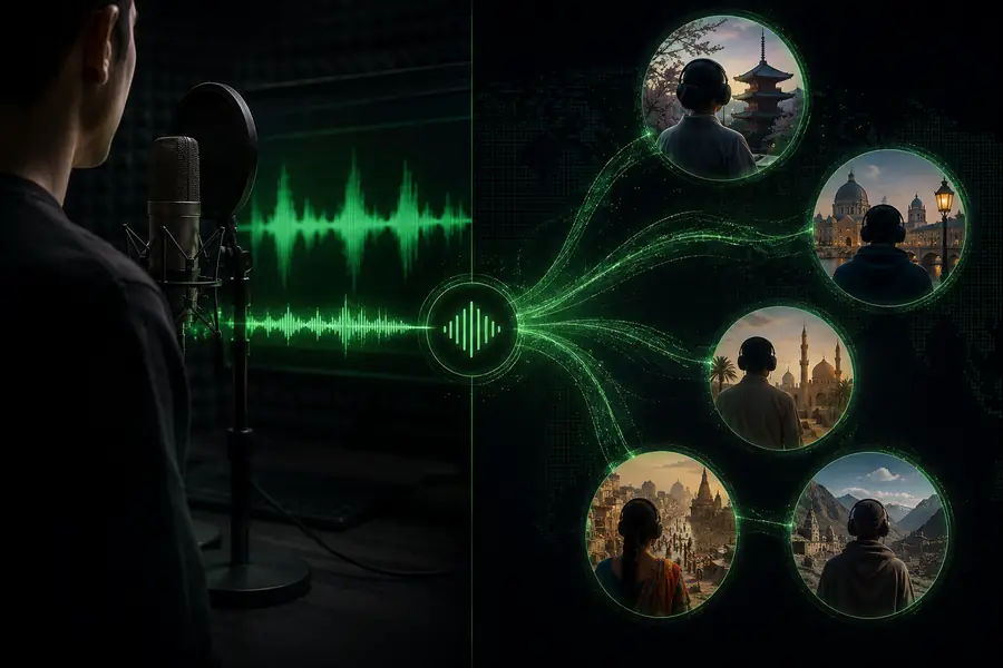 Expressive realtime voice artwork representing generated speech