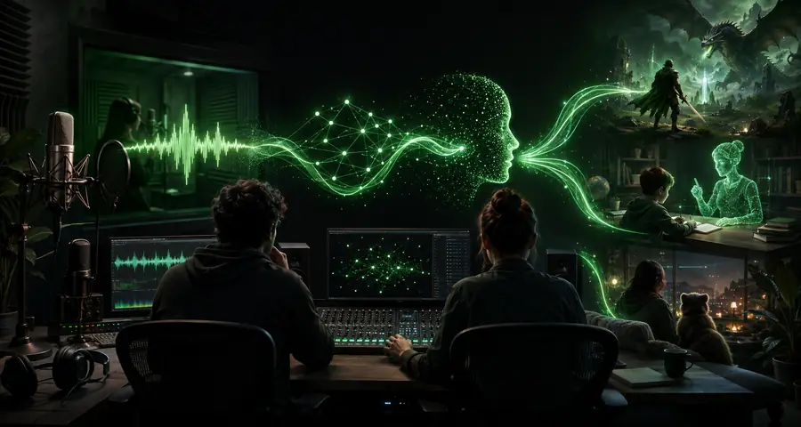 Abstract visualization of realtime AI voice and conversation infrastructure